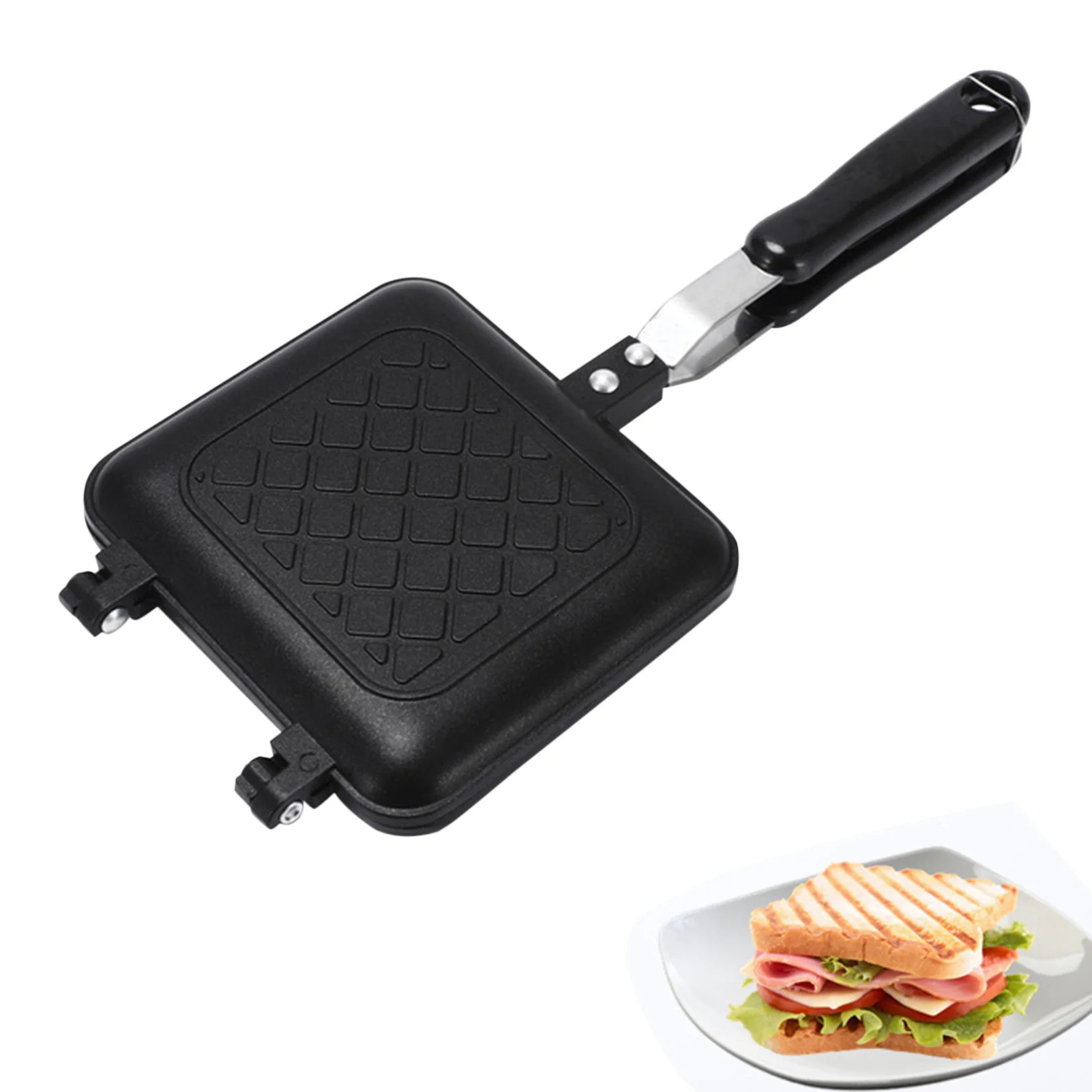 Double-Side Non-Stick Sandwich Maker Bread Toast Breakfast Machine Camping Sandwich Toaster Grill Pan Toast Mold Baking