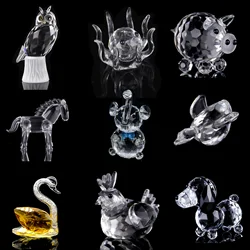 10 Styles Clear Crystal Animal Figurines Glass Animal Paperweight Ornament Statuette Collectible Home Decor Christmas Kids Gift