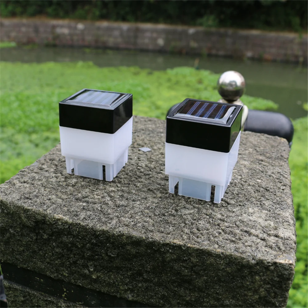 

Outdoor LED Square Solar Column Lamp, Fence Light, Landscape Shape, Post Deck Wooden Column Lamp, New, High Brightness, 2Pcs