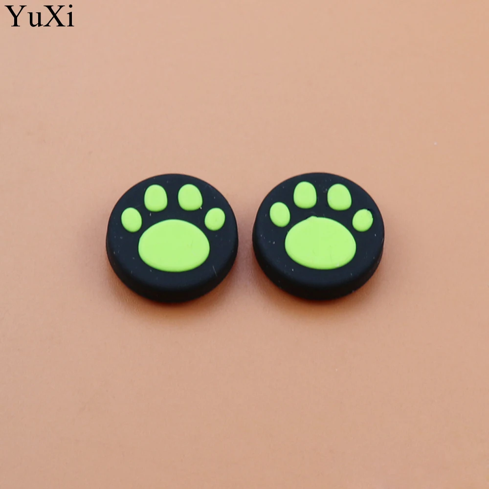 YuXi 1pc Silicone Cat Paw Thumb Stick Grip Caps Joystick Button Case Cover for Nintend Switch NS Joy-Con Wii Gamepad Controllers