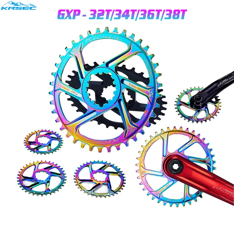 

KRSEC Bicycle GXP Chainwheel Narrow Wide MTB Crankset Sprocket Offset 6mm Mountain Bike Chainring 32-38T For Sram XX1 X9 XO X01