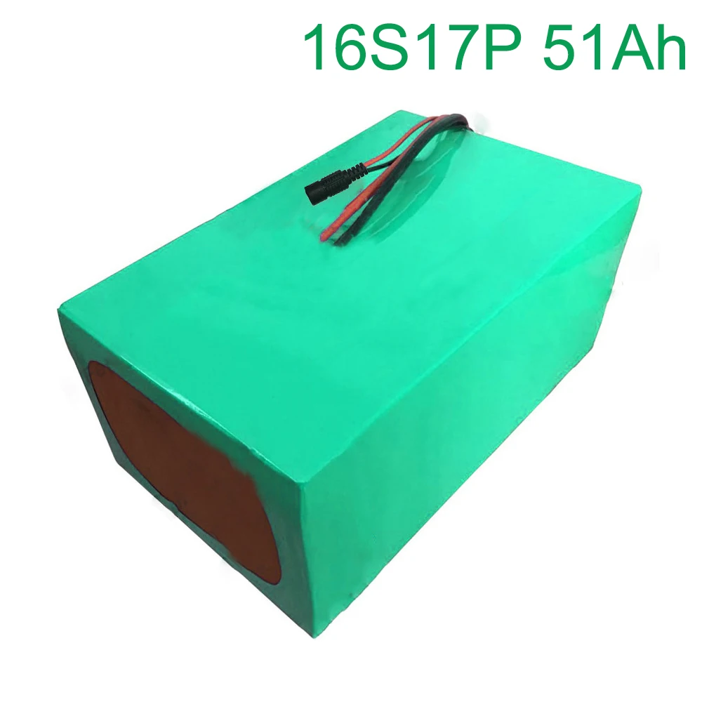 

60V 51Ah 16S17P 18650 Li-ion Battery electric two Three wheeled motorcycle bicycle ebike 320*190*140mm