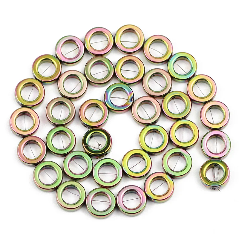 New Green Hematite Circle Shape Natural Stone Loose Spacer Beads For Charm Jewelry Making Diy Bracelets Findings 8/10/12/14MM