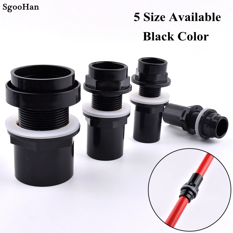 

Black Thickened 20~50mm PVC Pipe Aquarium Fish Tank Drain Joint Home Garden DIY Water Inlet Outlet Tank Tube Connectors