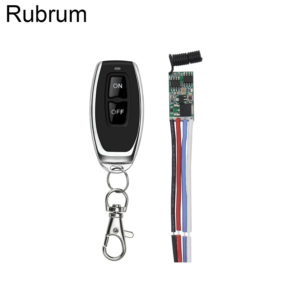 

Rubrum 433mhz DC 3.6V 9V 12V 24V 1CH Mini Relay Wireless RF Remote Control Switch LED Lamp Controller Micro Receiver Transmitter