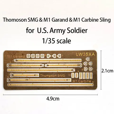 1/35 U.S. Army Soldier Thomoson SMG & M1 Garand & M1 Carbine Sling,1pc Etched Sheet Packing Model Scene Accessory