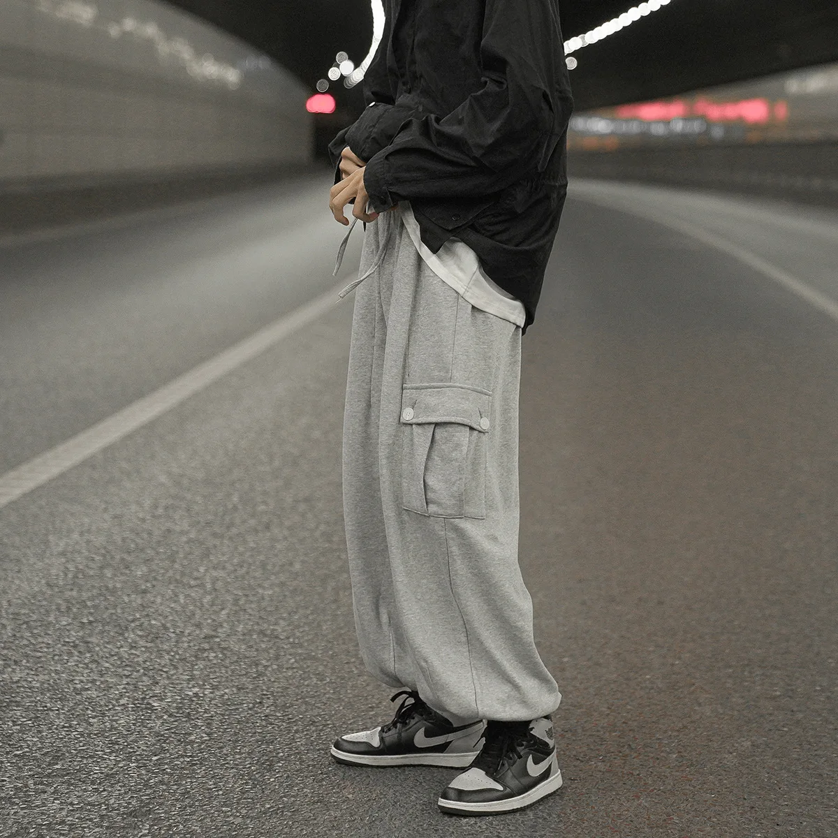 

Spring and summer trousers, men's Japanese trousers, loose nine-point all-match overalls, sports close-up casual pants