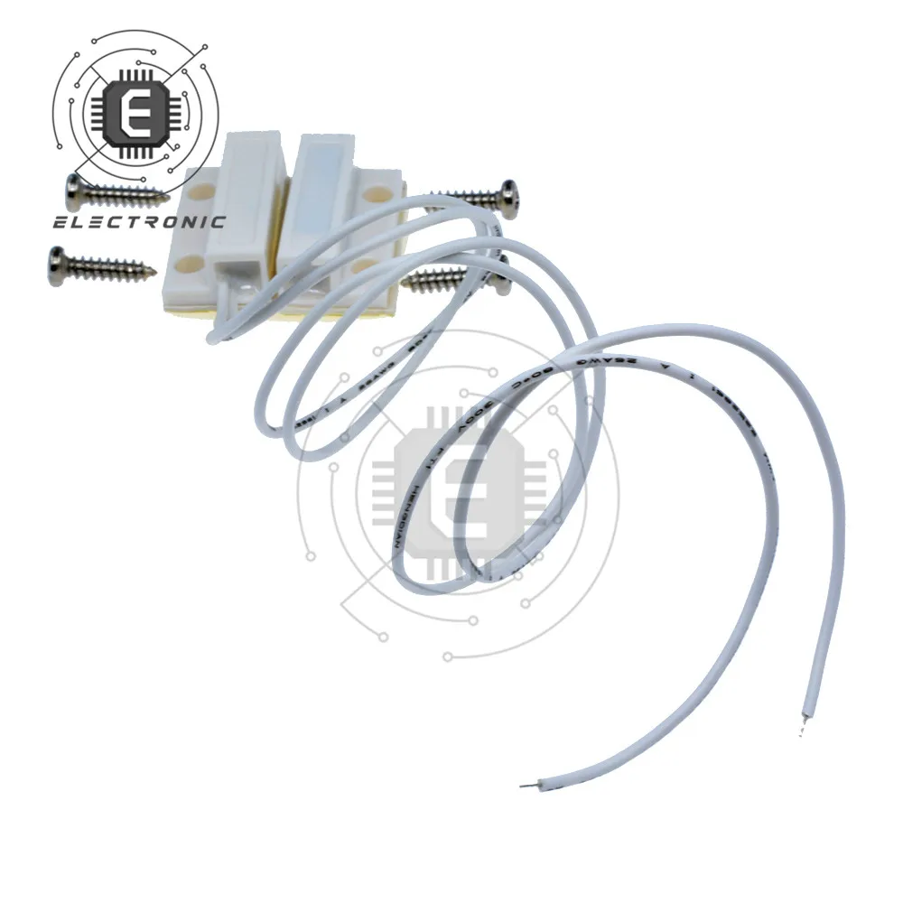 1 par MC-38 Sensor de ventana de puerta con cable alarma antirrobo magnética interruptor Detector magnético sistema de alarma para el hogar normalmente abierto/cierre