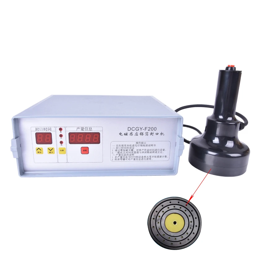 Attrezzatura per l'imballaggio del miele della tappatrice del di alluminio della macchina di sigillamento di induzione del nuovo DCGY-F200 (20mm-90mm)