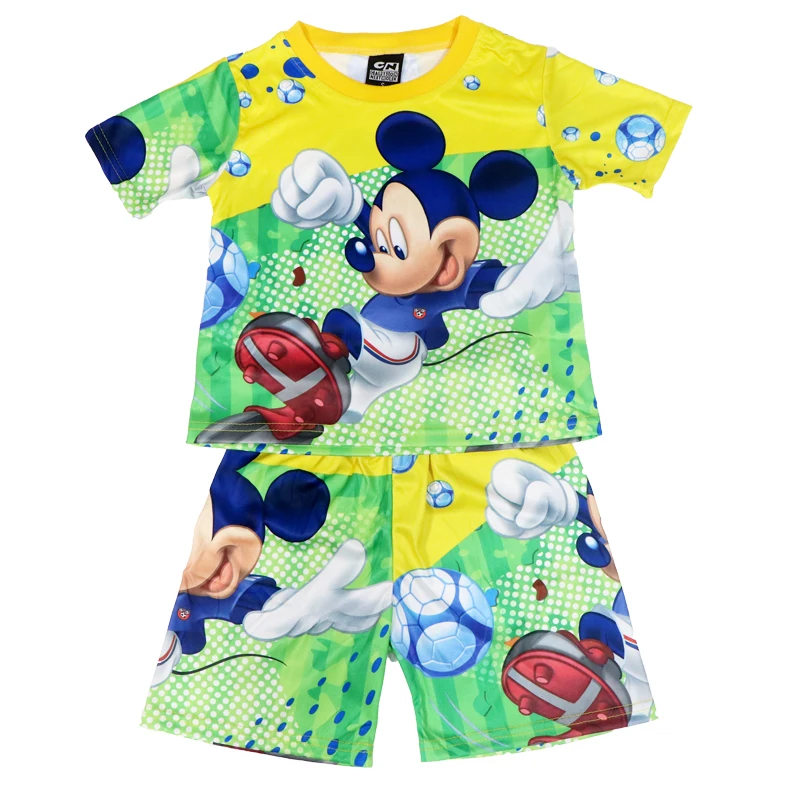 

2024 kids summer clothes boys Sets MickeyMouse short sleeve Kids ClothesSummer Cartoons Children's Pajamas Donald Duck3-8Y