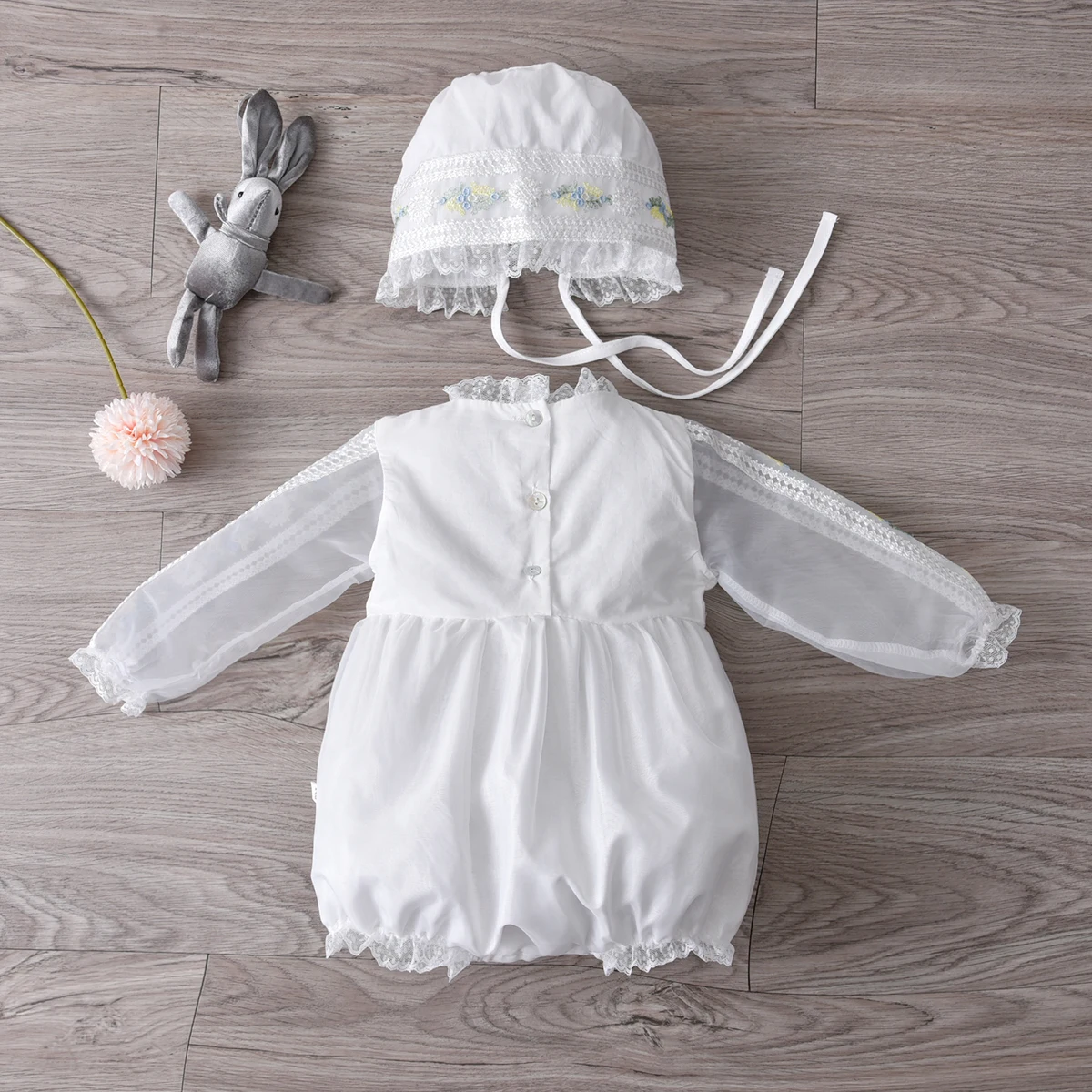 2023 Spanish Baby Clothes Newborn Baby Boutique Romper and Playsuits Girls Birthday Lace Outfits Children White Jumpsuit Onesie