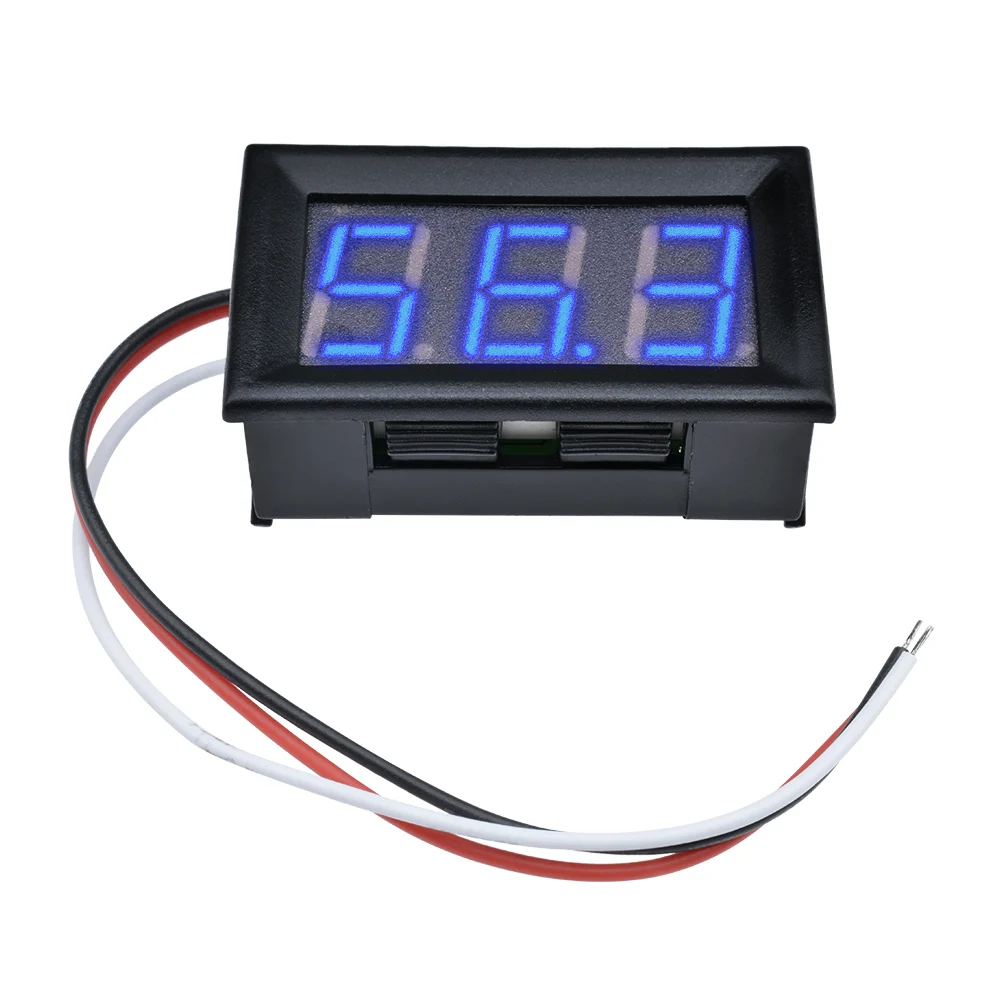 0.56 "Digital Voltmeter DC 5V-30V Digital Voltmeter Panel Meter Tegangan Merah/Biru/Hijau untuk 6V 12V Electromobile Motor Mobil
