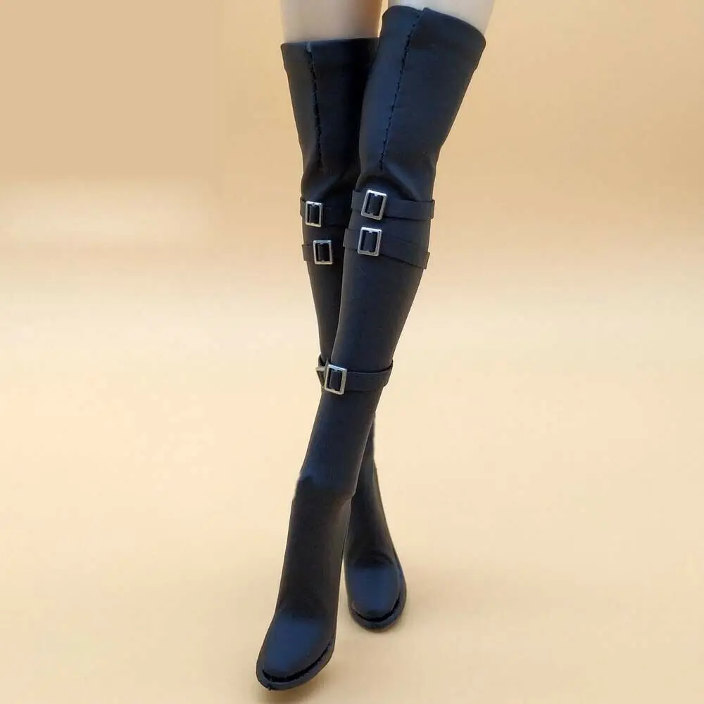 Tbleague 1/6 Sclae Neal Mechanical Era Black High-Heeled Boots Solid Shoes Model for 12in Action Figure Doll Body