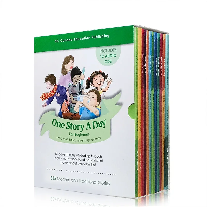 

12 books English Reading Book One Story A Day For Beginners 365 Stories From Everyday Life Around The World Funny Tales Age 5-7