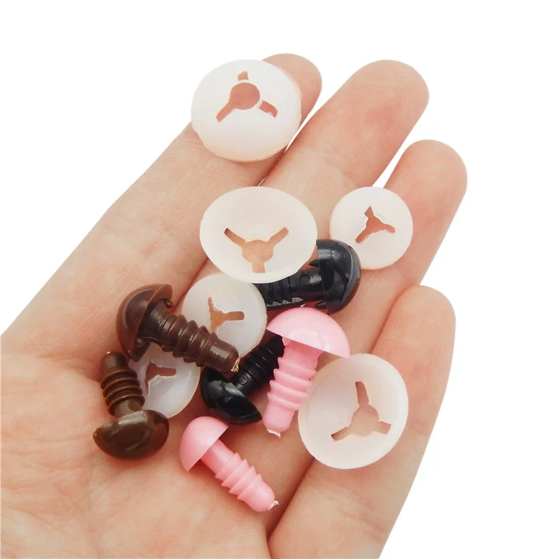 

12PCS Plastic Triangle Safety Nose Button With Washers For Teddy Dog Animal Toy Puppet Plush Craft Doll Making Sewing Accessory