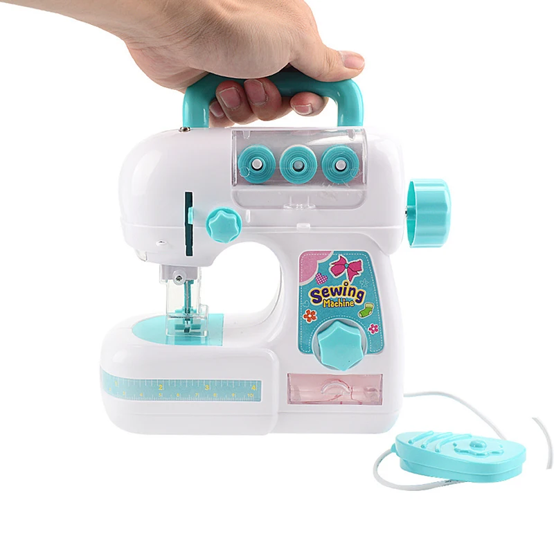 Simulazione macchina da cucire giocattolo Mini mobili apprendimento educativo Design abbigliamento giocattoli per ragazza bambini finta casa dei bambini gioca