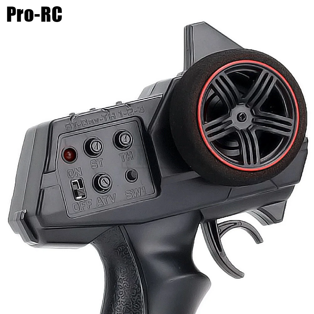 1Set Remote Control Pemancar 3CH 2.4GHz dengan Penerima 2 In 1 AX7S ESC untuk 1/14 1/16 1/18 1/24 1/28 1/36 RC Mobil Perayap SCX24