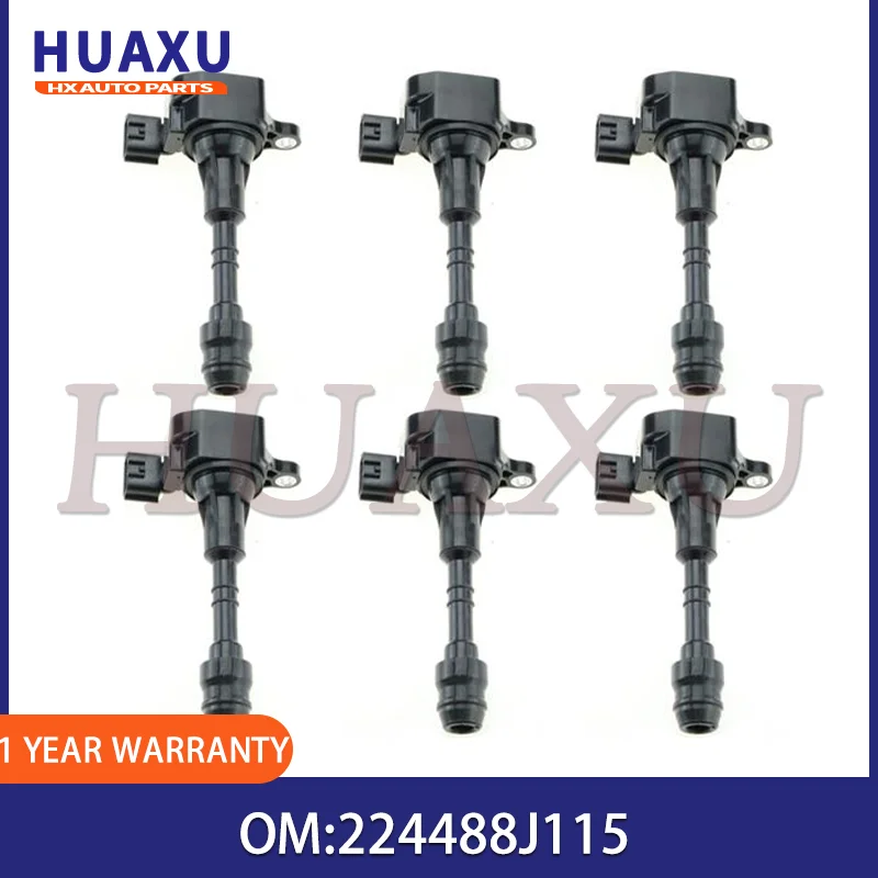 

6Pcs IGNITION COIL T0175 UF349 224488J115 FOR NISSAN ALTIMA MAXIMA 3.5L4.0LV6 MURANO II III QUEST Renault ESPACE IV VEL SATIS