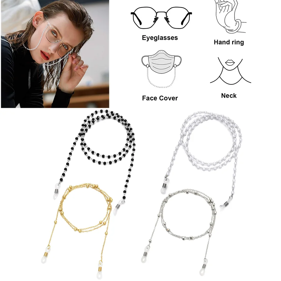 4 Pcs Eyeglass Chains Eyeglasses String Eyewear Chain Eyeglass Chains Holder Glasses Cord Lanyard Gift for Women