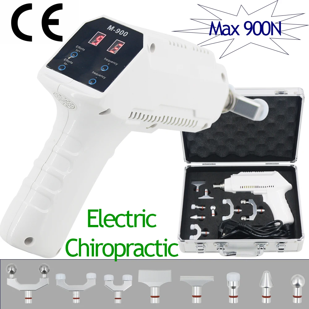 Health Care Chiropractic Adjusting Tool Electric Spine Instrument 8 heads Bone Correction Gun Cervical Therapy Massager 900N