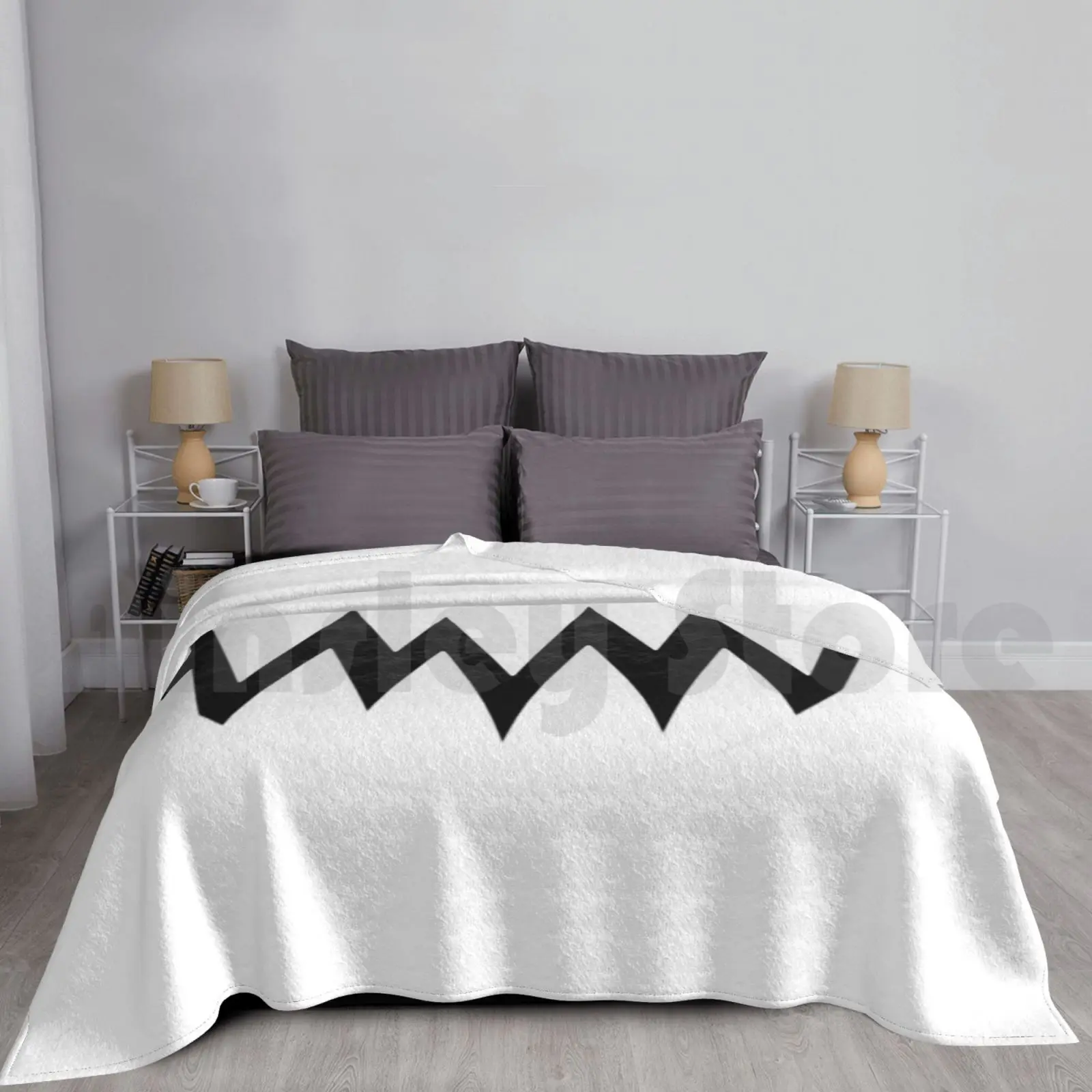 

Big Teethy ( White ) Blanket Super Soft Warm Light Thin Smile Just Smile Mouth Laugh Fun Funny Monster Monster Teeth