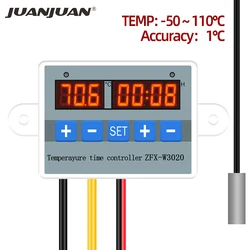 ZFX-W3020 sıcaklık zaman kontrolörü termostat kontrol denetleyicisi termoregülatör zamanlayıcı kontrol modülü 12V/24V/220V 20% kapalı