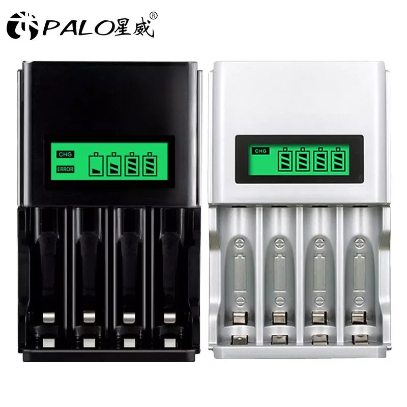 

PALO AA Battery Charger LCD Display Battery Charger For 1.2V NI-MH NI-CD AA AAA Rechargeable Batteries