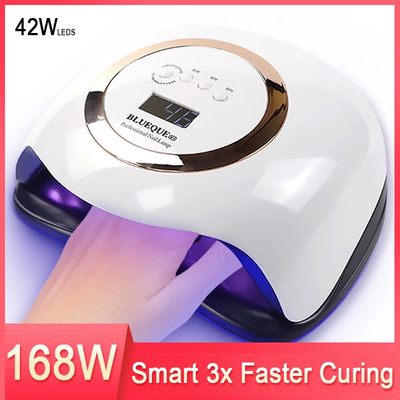 

LED Nail Lamp for Manicure 168W/36W Nail Dryer Machine UV Lamp For Curing UV Gel Nail Polish With Motion sensing LCD Display