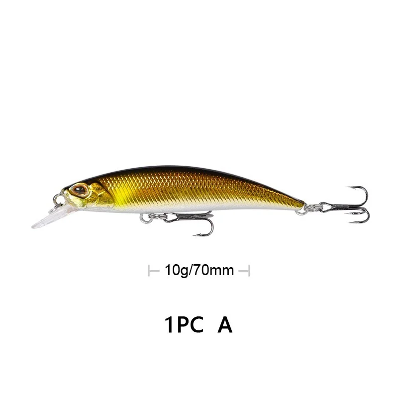 7cm 10g Fishing Lure Minnow Wobbler 70S Long Cast Quickly Sinking Vibration Jerkbait Swimbait Artificial Hard Bait Bass Bait