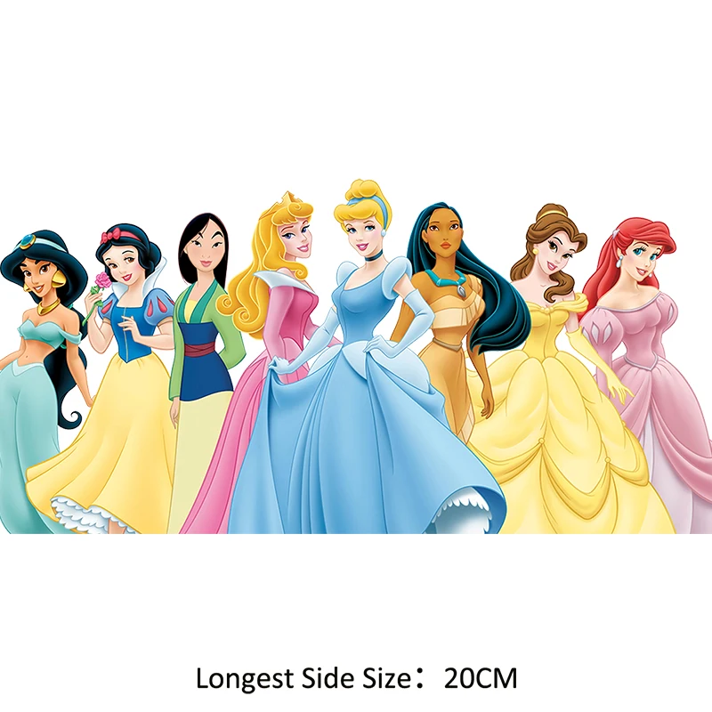 Pretty Disney Princess DIY Heat Transfer Patches for Girls Clothing Ironing Stickers T-shirt Sewing Clothes Bag Decration Gifts