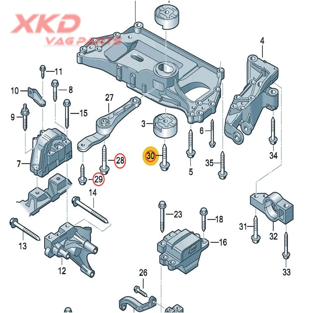 Lower Gearbox Transmission Dog Bone Mount Bolts Fit for VW EOS Golf 5 6 Jetta Passat Sharan  Scirocco Audi A3 Skoda Octavia Seat