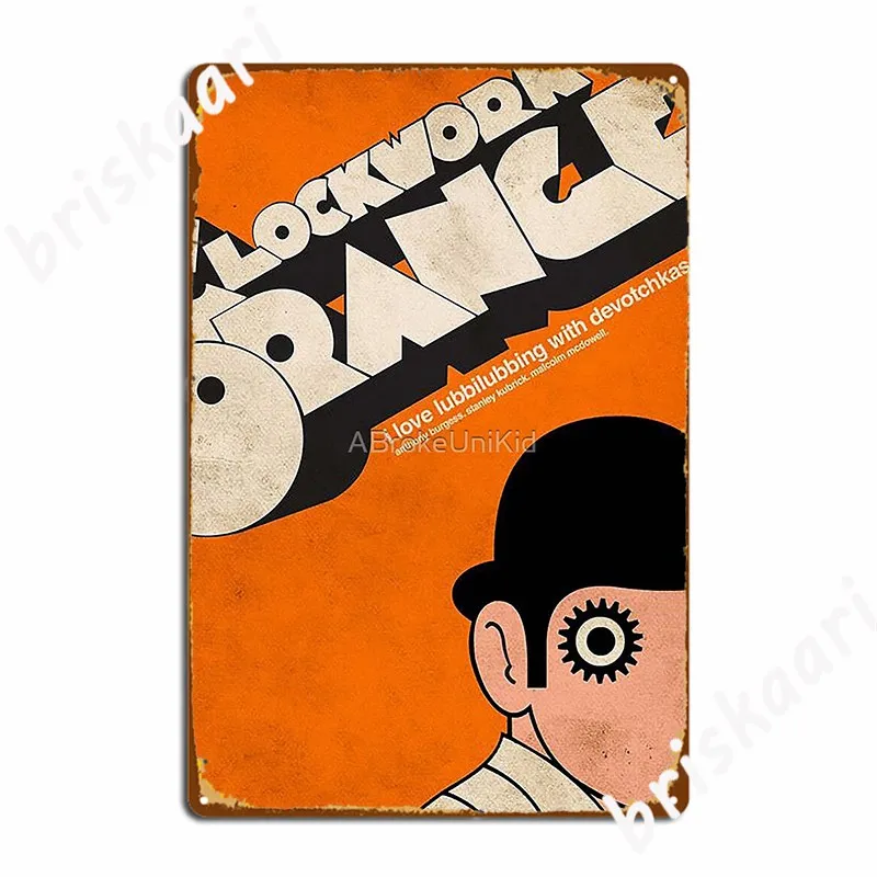 Clockwork Orange Book Cover Metal Sign Wall Mural Funny Home Mural Painting Tin Sign Poster