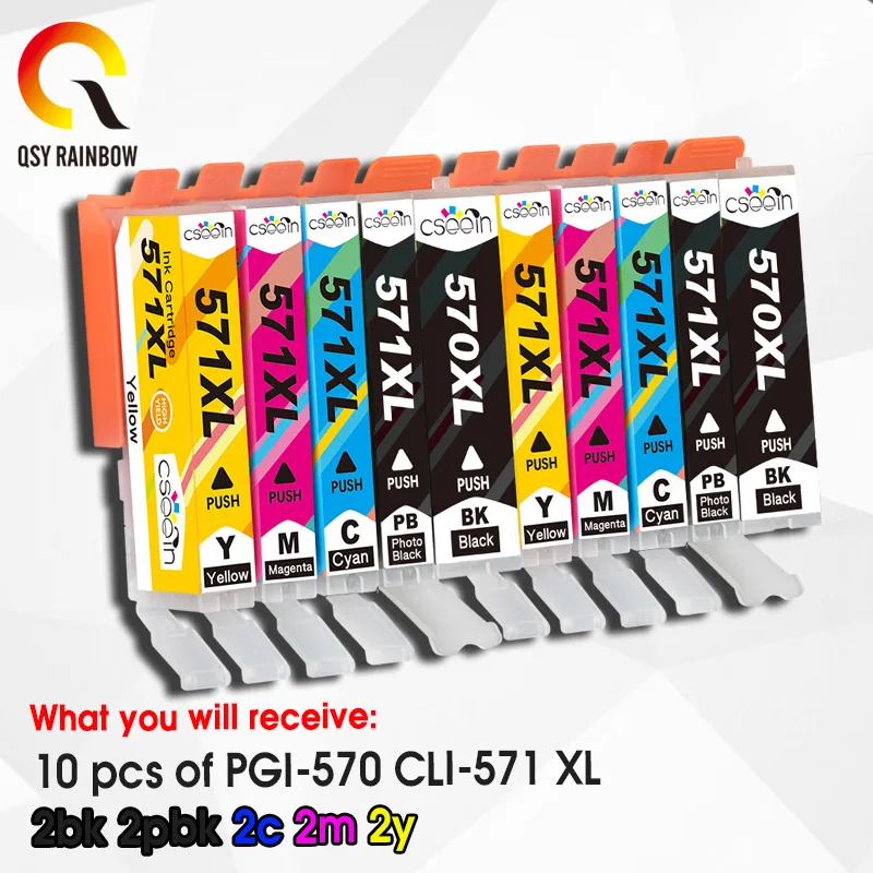 PGI-570XL, PGI-571XL para Pixma TS 5055 9055 5050 5051 5052 5053 Cartucho de tinta da impressora, Recarga completa, Pgi570, Cli571, Pgi-570