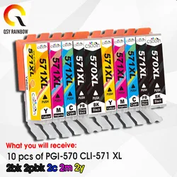 PGI-570XL CLI-571XL DLA Pixma TS 5055 9055 5050 5051 5052 5053 Wkład atramentowy do drukarki pgi570 cli571 pgi-570 pełny wkład atramentowy