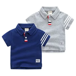 Summer Boys Active T-shirts Cotton Toddler Kids Polo Tops Tees Quality Children's Clothes