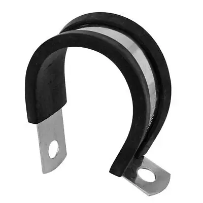 30mm Dia EPDM Rubber Lined P Clips Cable Hose Pipe Clamps Holder 5pcs