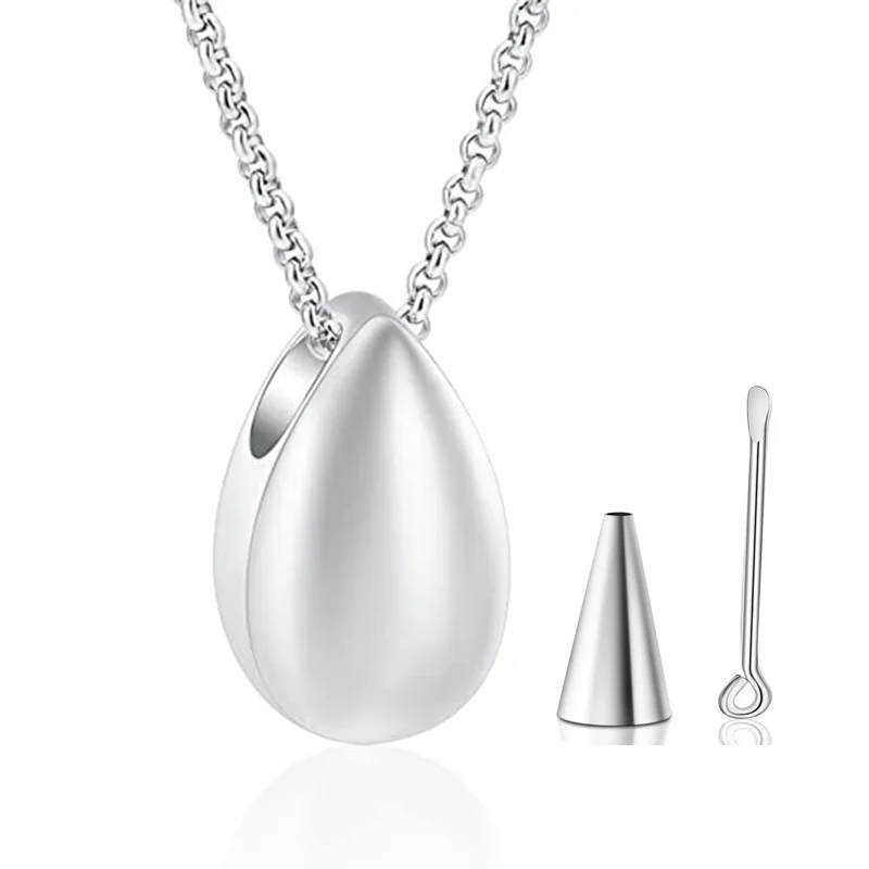 Dropshipping Stainless Steel Little Teardrop Cremation Necklace for Ashes Keepsake Jewelry Memorial Urn Pendant Necklace