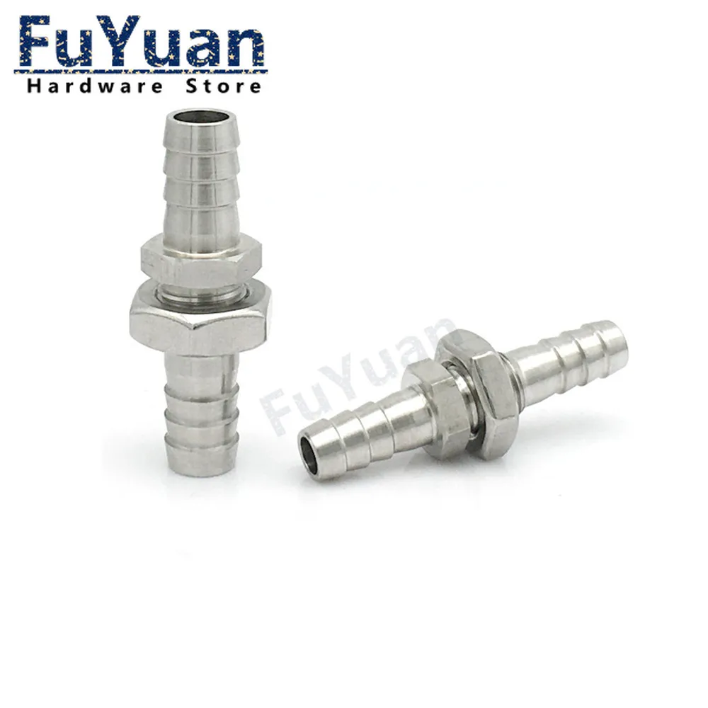 Hose Barb Bulkhead 304 Stainless Steel Barbed Tube Pipe Fitting Coupler Connector Adapter 4mm 6mm 8mm 10mm 12mm 14mm 16mm 19mm