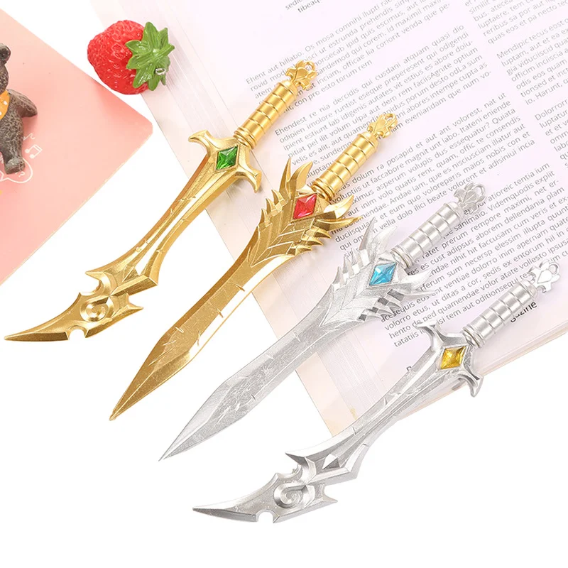 2pcs Retro Weapon Gel Pen 0.5mm Black Ink Cute Pen Sword Student Writing Stationery Supplies