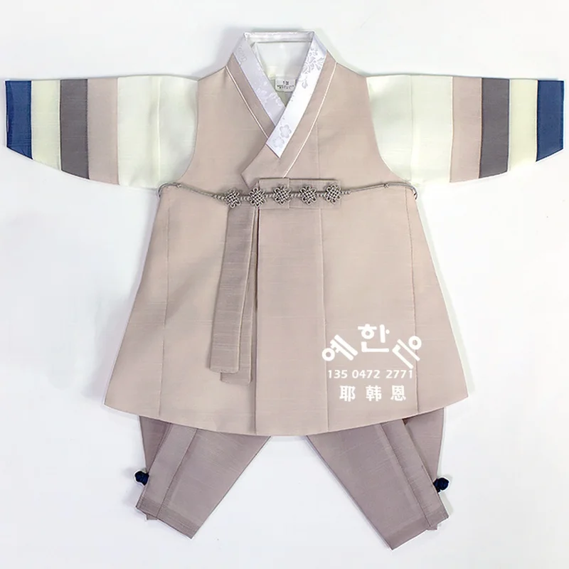 South Korea Imported High-end Hanbok Fabric 100-day Suit Boy Hanbok Mid-length Customization