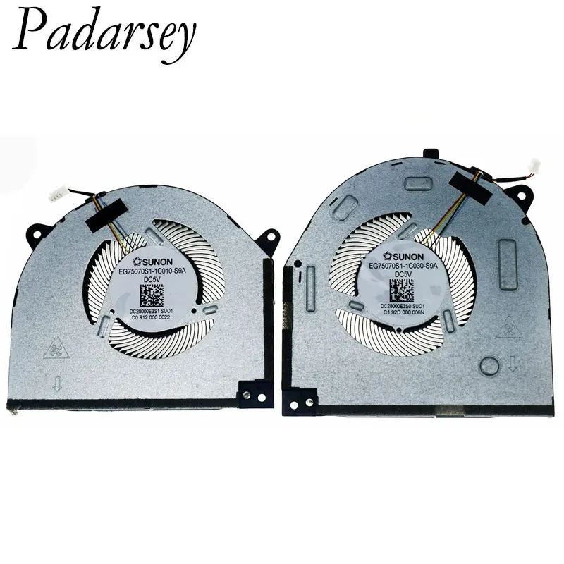 Padarsey Replacement CPU + GPU Cooling Fan for Lenovo Legion Y540-15IRH 81SX Y7000-2019 81NS DC5V 0.5A GTX1660Ti  5F10S13886