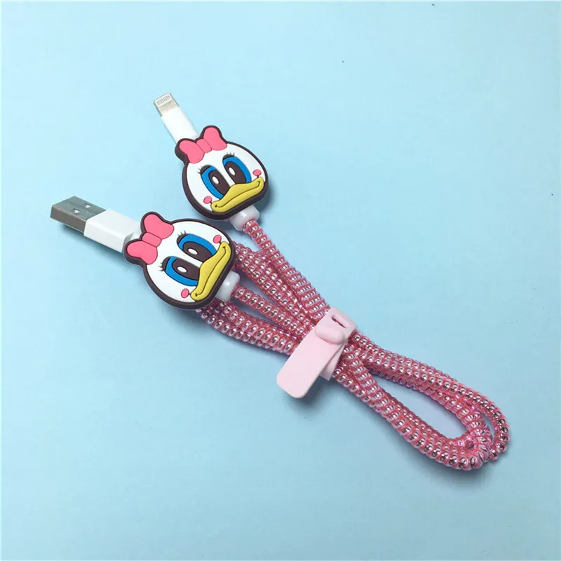 Disney Cable Winder Set Cartoon Charger USB Cable Protector per Apple IPhone per Samsung Xiaomi Huawei Cable Protect Decoration