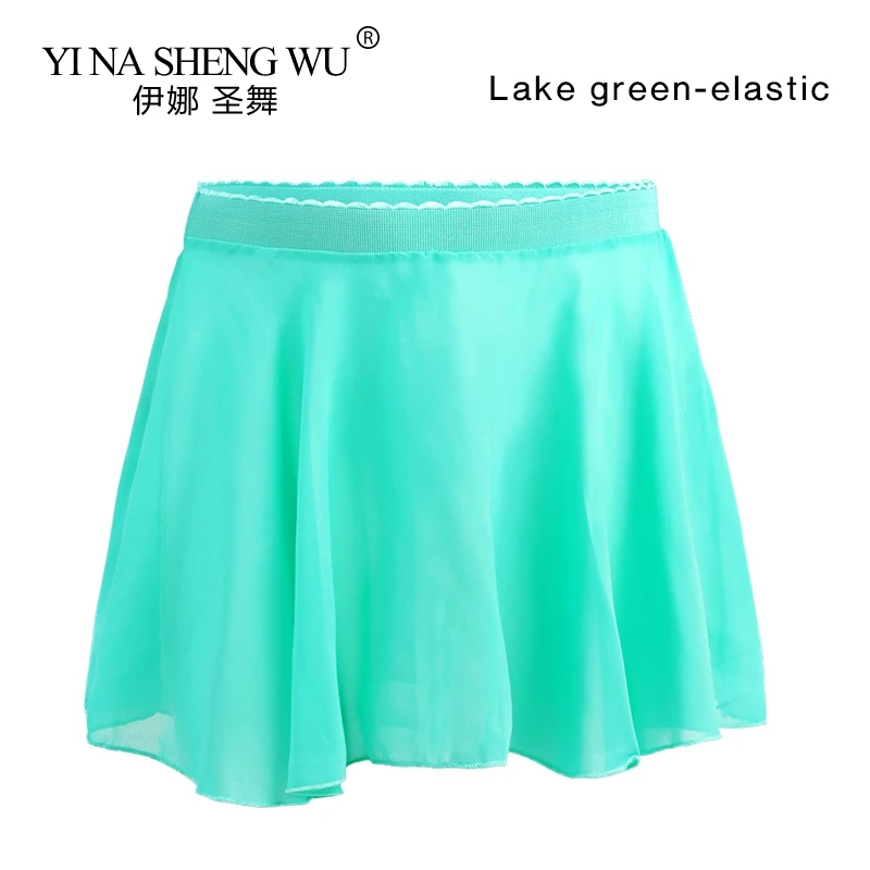 Ballet Dance Chiffon Skirt Pure Color Ballet Gymnastics Elastic Waist Skirt Girls Chiffon Ballet Wrap Short Dance Practice Skirt