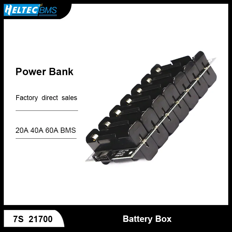 

7S Power Wall 29.4v 21700 Battery Holder 20A 40A 60A BMS Battery pack Balancer PCM PCB Battery Case for Ebike Battery