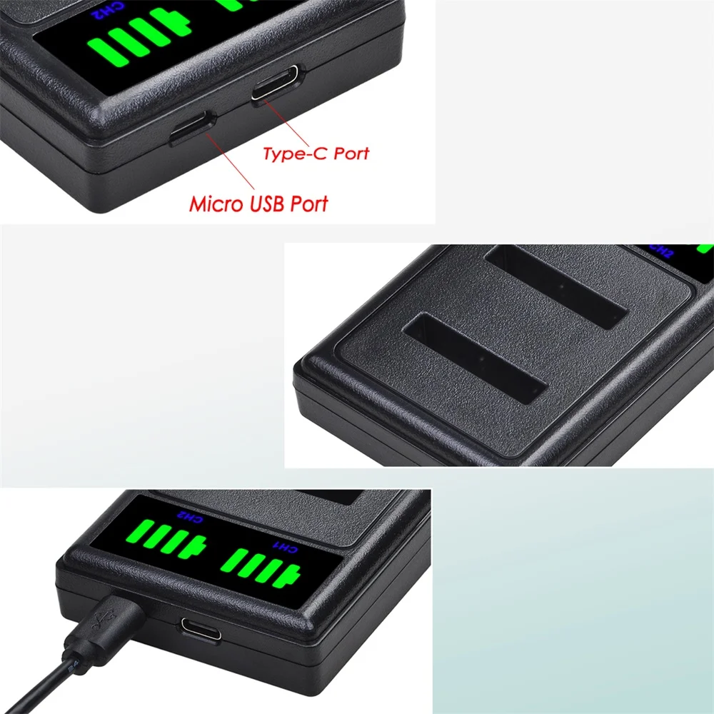 แบตเตอรี่ NP-45 Li-40B Li-42B EN-EL10 D-Li63 KLIC-7006 NP-80 Li108 + ที่ชาร์จคู่ไฟ LED สำหรับ Nikon Coolpix S4000 S210 S220 S230 S570