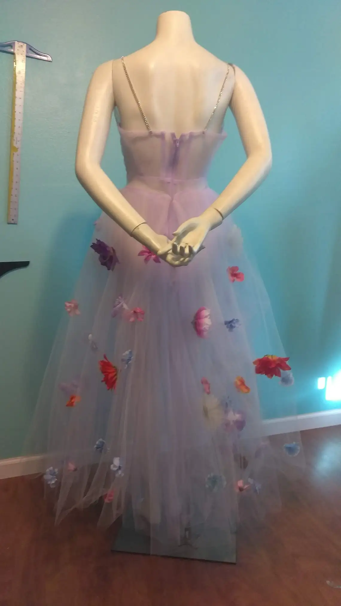 Vestido de flores transparente en capas para mujer, vestido de bola de tul con tirantes finos, lentejuelas con cuentas de lavanda, vestido Sexy para sesión de fotos, vestido de Graduación