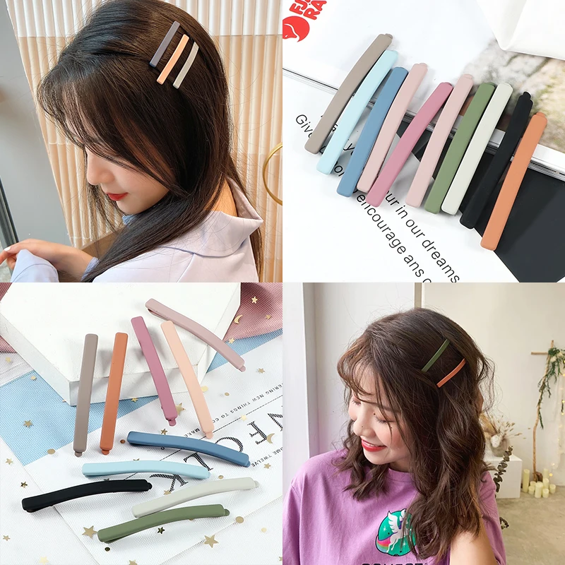 10Pcs/Set Candy Morandi Color Hair Clips Classic Simple Basic Hairpins Painted Fashion Hair Accessories For Women Girls Barrette