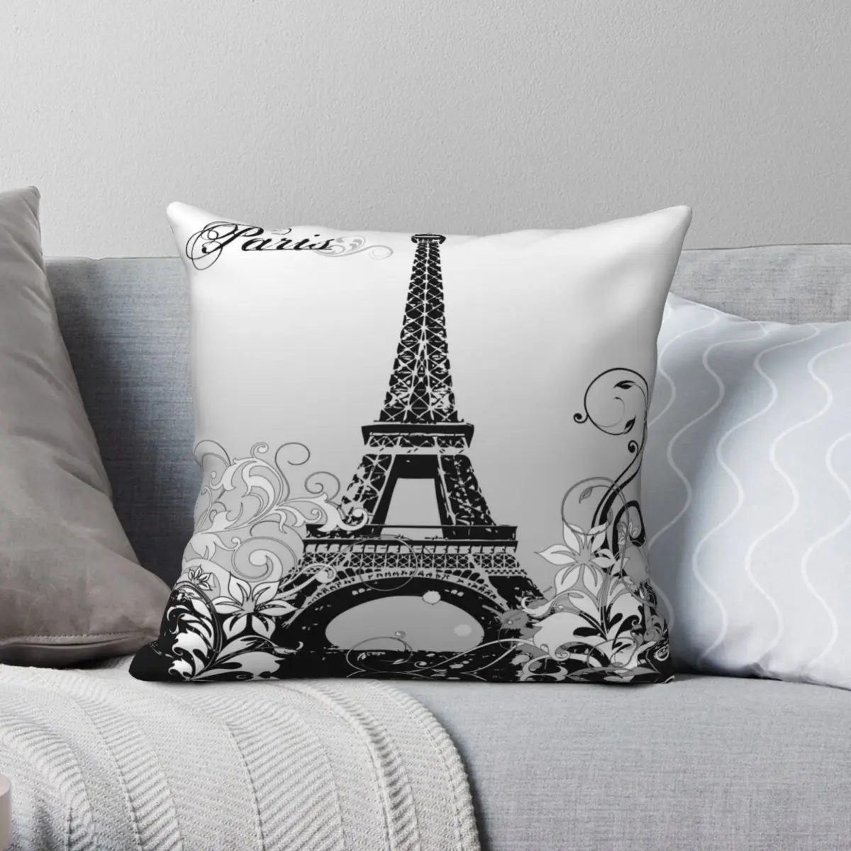 

Eiffel Tower Paris Pillowcase Polyester Linen Velvet Pattern Zip Decor Throw Pillow Case Home Cushion Case Wholesale 45x45