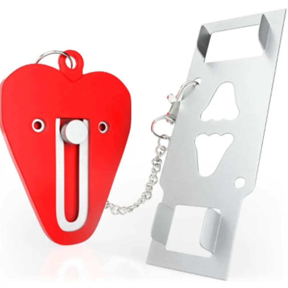 Portable Door Lock Lockdown Double Hole Security Lock Door Extra Lock Inside Door Locker Security Devices