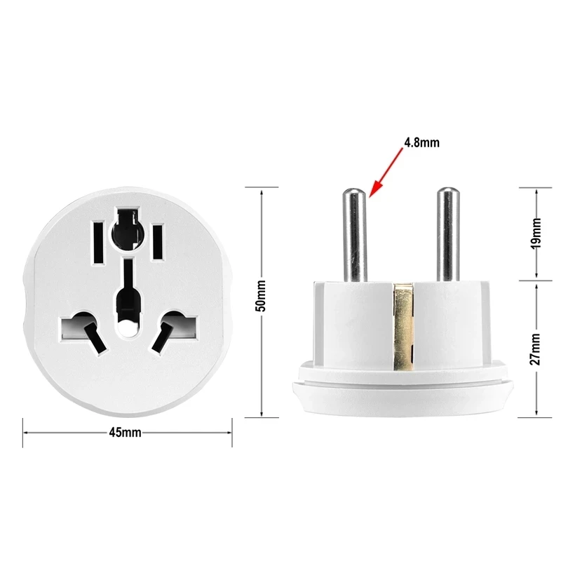 Universal EU Electric Plug Converter 16A 250V Travel Adapter EU Socket High Quality AU US UK CN To EU AC Wall Socket Charger